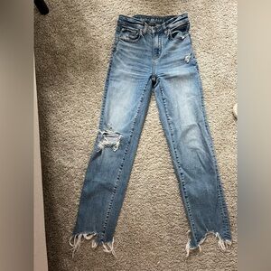 American Eagle Frayed Slim Straight Jeans